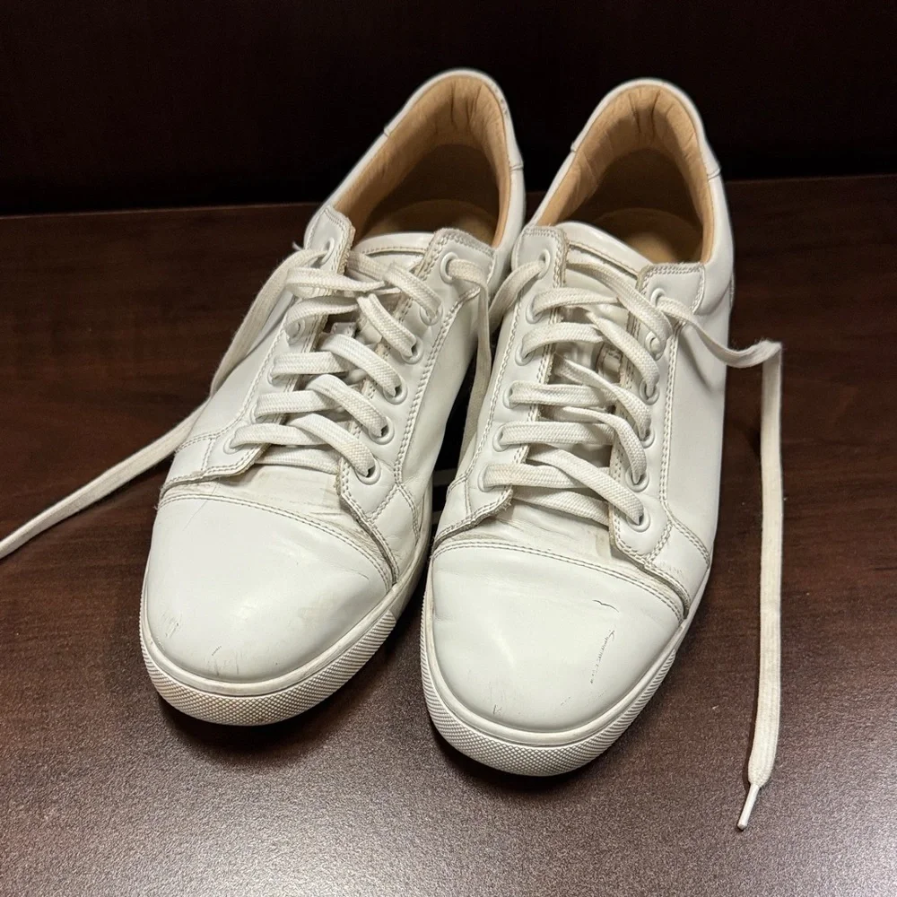 Christian Louboutin White Leather Sneakers - Picture 1 of 3